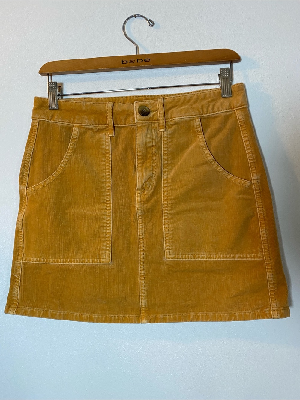 American Eagle Outfitters Mustard Corduroy Mini Skirt